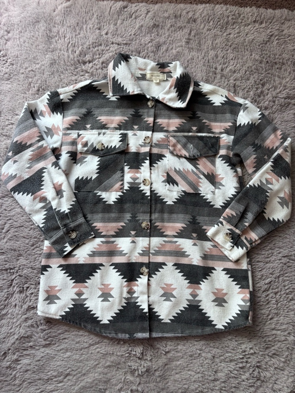No Comment Aztec Southwest Button-Up Shacket Size Medium